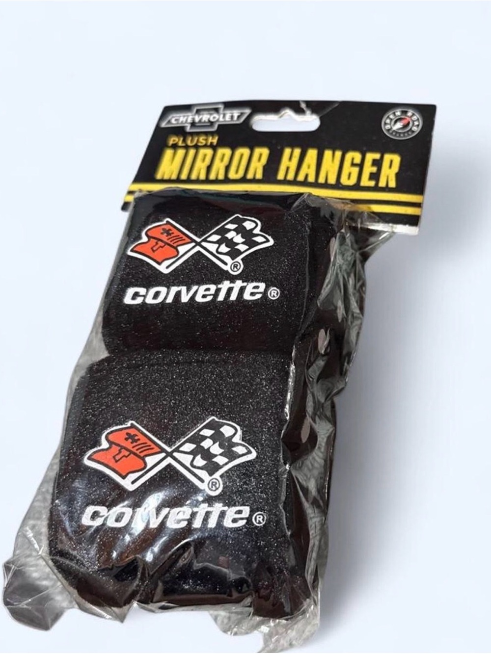Corvette Black Plush Mirror Hanger Set
